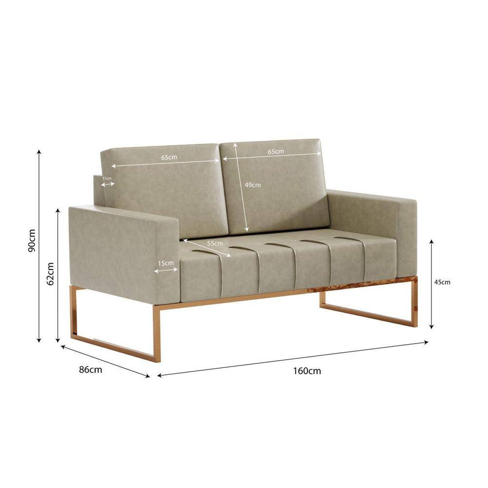 Sofá para Escritório e Recepção 3 Lugares Sintético Atena | Casas