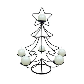Mini Árvore Para Mesa Vela Branca Decoração Natal
