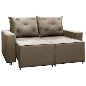 Sofá Retrátil E Reclinável 2 Lugares Bariloche 1.50cm C/ Molas - Suede Bege