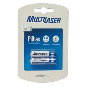 Pilha Recarregável AAA Multilaser CB051 - 1000 mAh - com 2 unidades