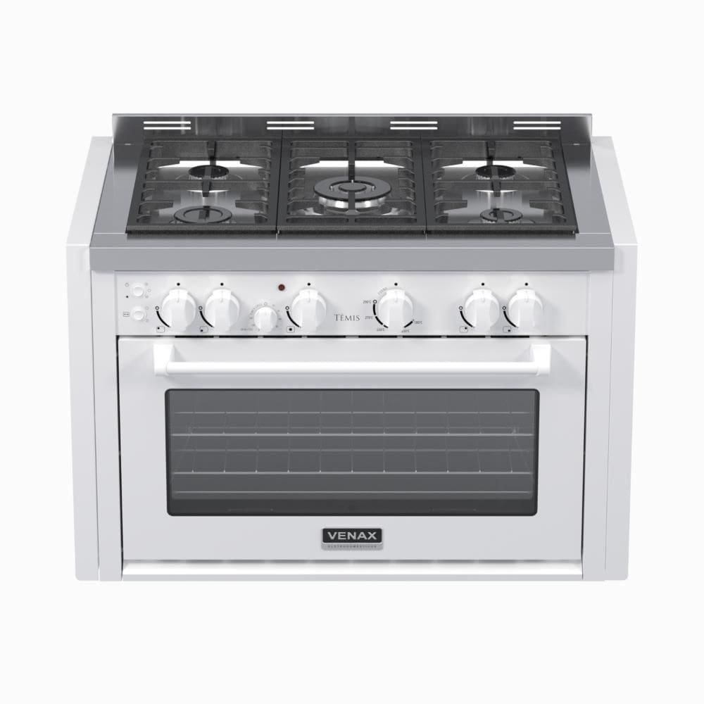Fogao a Gas de Embutir 5 Bocas Venax Temis Branco