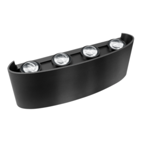 Arandela Led Lentille Quatre Preta 8W