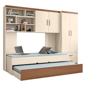 Dormitório Chiara Guarda Roupa, Aéreo 2 Portas e Bicama com Colchões Supreme D33 - Phoenix Baby
