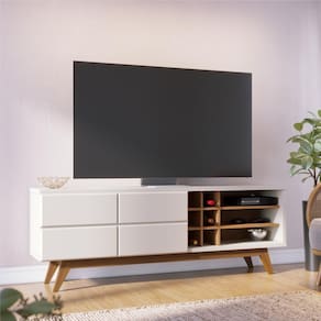 Bancada para TV 70 Polegadas Charles Off-White Matte Freijo
