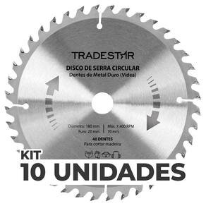 Kit 10 Discos Serra Circular 40D 180x20mm Makita