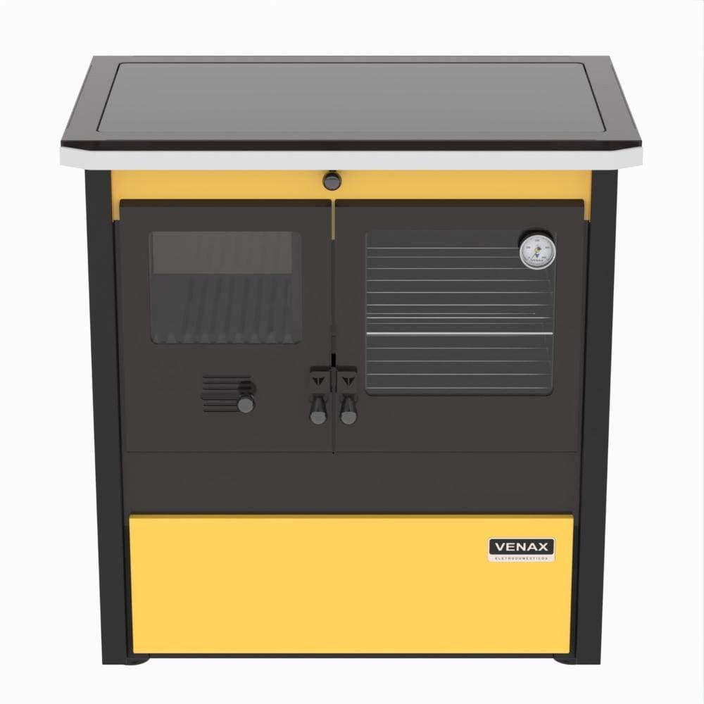 Fogao a Lenha Venax n 2 Le Corbusier Dupla Combustao Amarelo