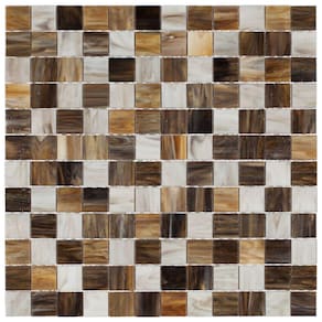 Pastilha de Vidro 30x30 cm Caravaggio Marrom/Bege/Branco