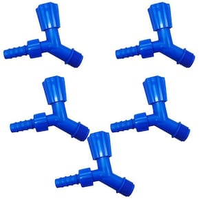 Kit 5 Torneiras Para Tanque E Jardim Bico 1/2 Azul