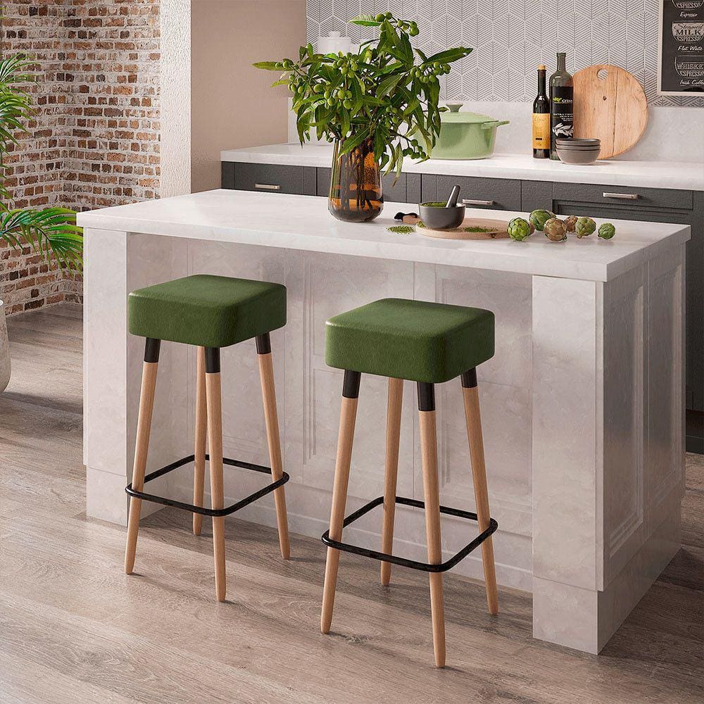 Kit 2 Banquetas Dubai Cor Verde - Speciale Home