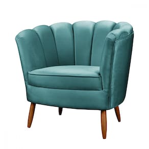 Poltrona Decorativa Ariel com Pés de Madeira Veludo Speciale Home