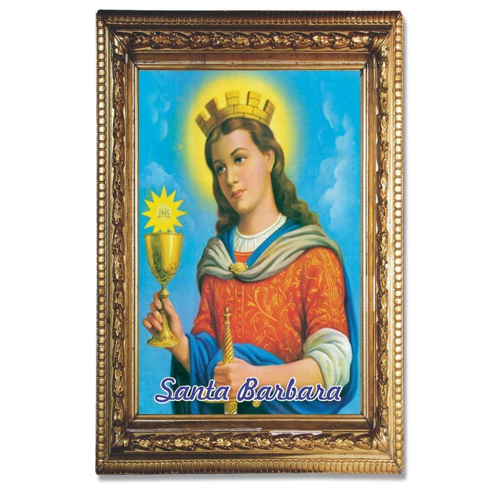 Santinho Santa Barbara 500 un c/ oração no verso 10x7 cm