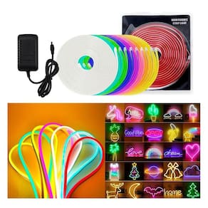 Fita Led Neon 5m laranja Flexivel 12v Com Fonte Power 12v