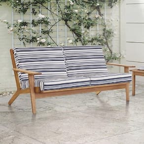 Sofá 2 Lugares Lótus Stain Játobá Acquablock Espaco Casa e Jardim Listrado/Jatobá