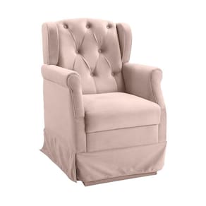 Poltrona de Amamentação Ternura Balanço Veludo Rosê - Speciale Home