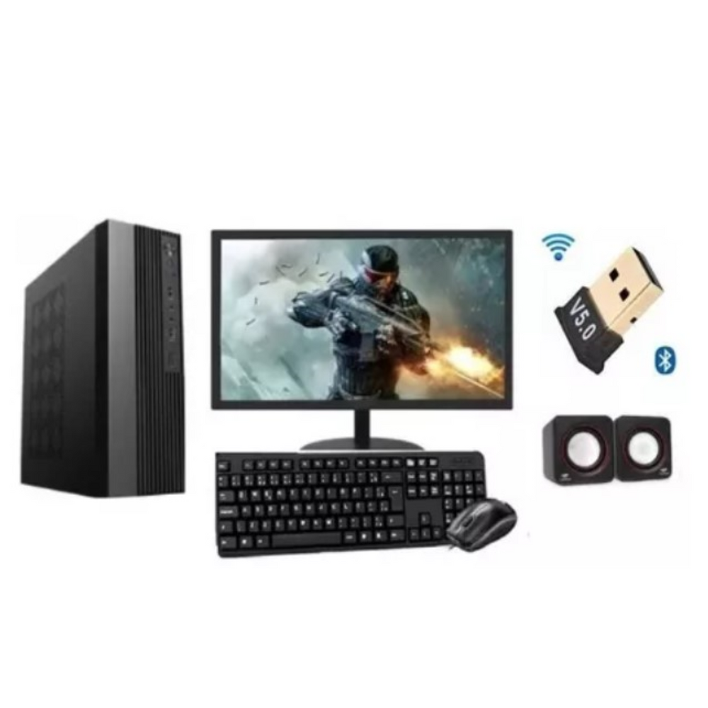 Mini pc Intel I3 8gbRam Ssd 240gb Monitor 19 wifi windows 11 office 2021 placa de vídeo integrada 6usb rede giga
