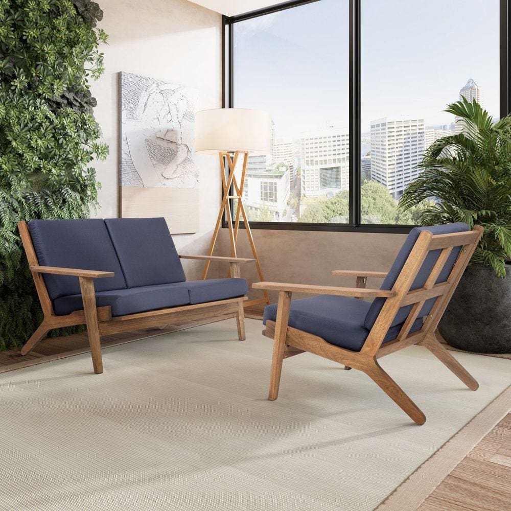 Poltrona Lótus 1 Lugar Acquablock Stain Castanho/Azul