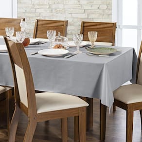 Toalha Mesa Térmica Impermeável 8 Lugares 1,40x2,50 Cinza