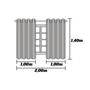 Cortina Blackout Com Tecido Voil 2,00 X 1,40 Veda Luz Branco