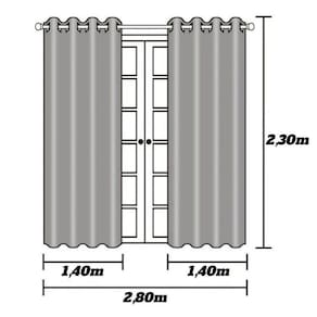 Cortina Blackout Pvc Prata Tecido Voil Xadrez 2,80X2,30Avela