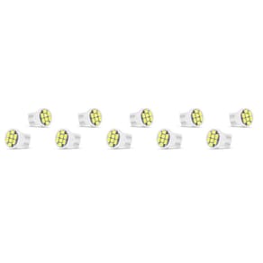 10X Lâmpada Automotiva T10 Cabeça Reta 8Led 12V Super Branca