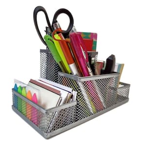 Kit Organizador para Escritório com 4 Partes Prata