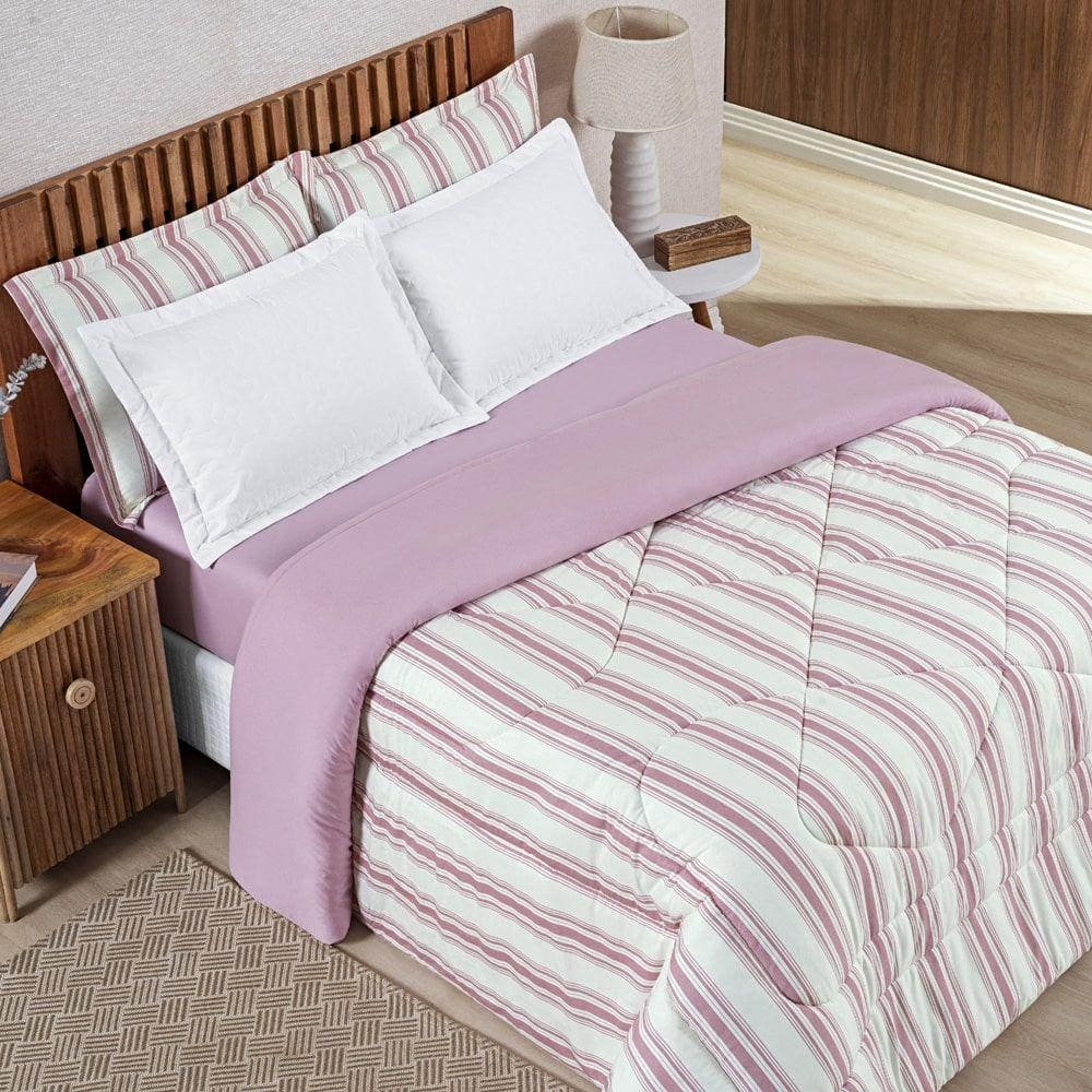 Edredom Sally King Malha 1 peça Rosé