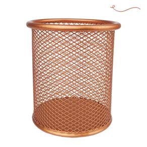 Porta Lapis Aramado Redondo Rose Gold 10cm