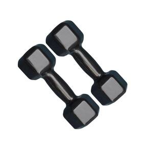 Par de Halter Sextavado Emborrachado 8kg - Preto