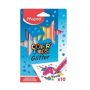 Caneta Hidrográfica Maped Color Peps Glitter 10 Cores