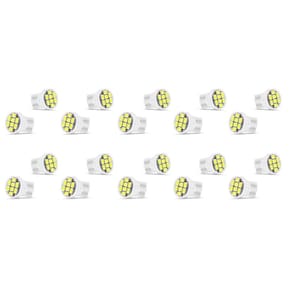 20X Lâmpada Automotiva T10 Cabeça Reta 8Led 12V Super Branca