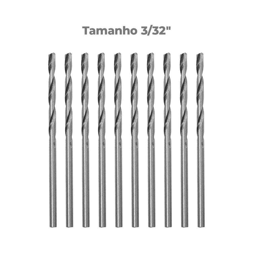 Broca Em Hss Aço Rápido Din 338 3/32 Com 10 Un Tradestar