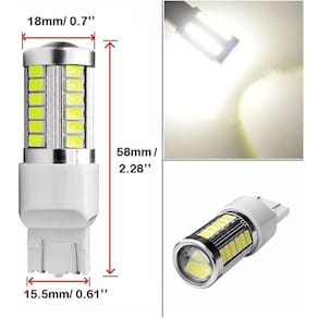 Led Base T20 33 Leds Branco 2 Polos Ré, Luz Diurna