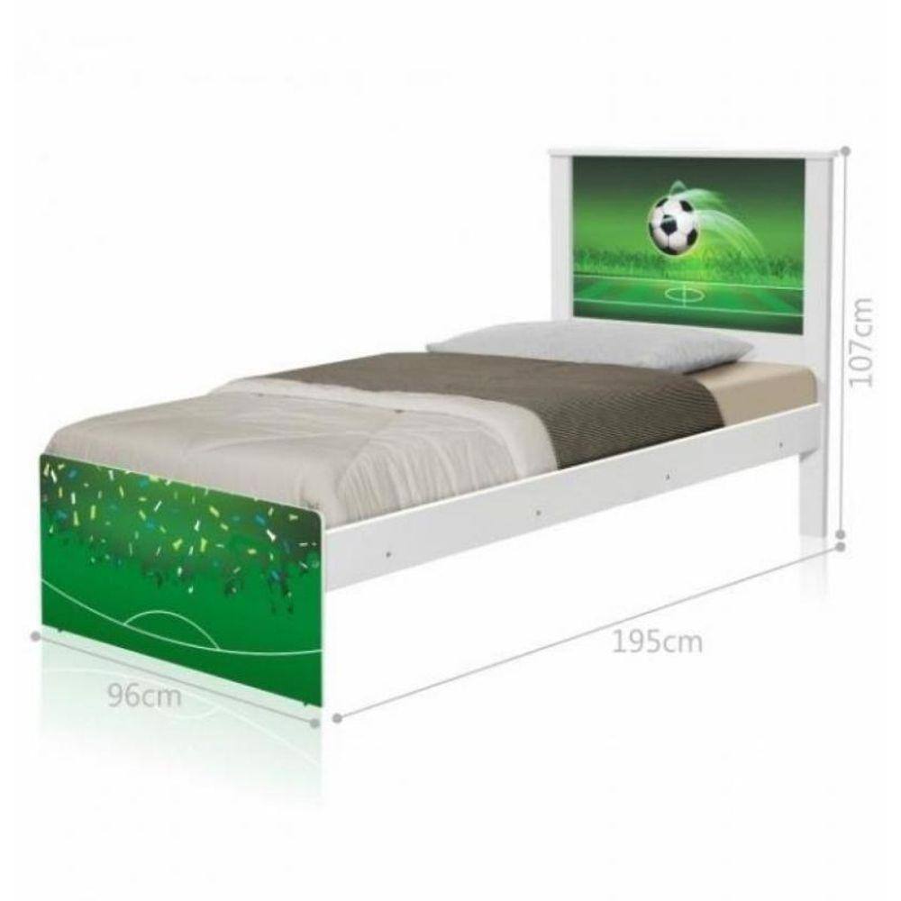 Cama Solteiro Adesivada Copa Futebol com Colchão