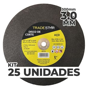 Kit Com 25 Disco De Corte Metal 12 300X3,0 Mm Furo 19,05 Mm