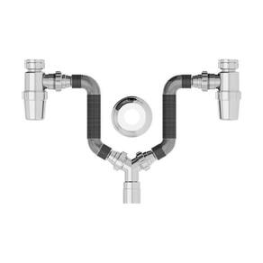 Sifão Duplo Sanfonado Extensível Censi Com Copo Horizontal C