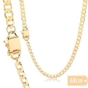 Corrente Masculina Elo Grumet 1X1 Banhada A Ouro 18K 6Mm