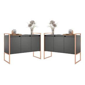 Armario Industrial 3 Portas Balso Preto Cobre Conjunto 2 Peças