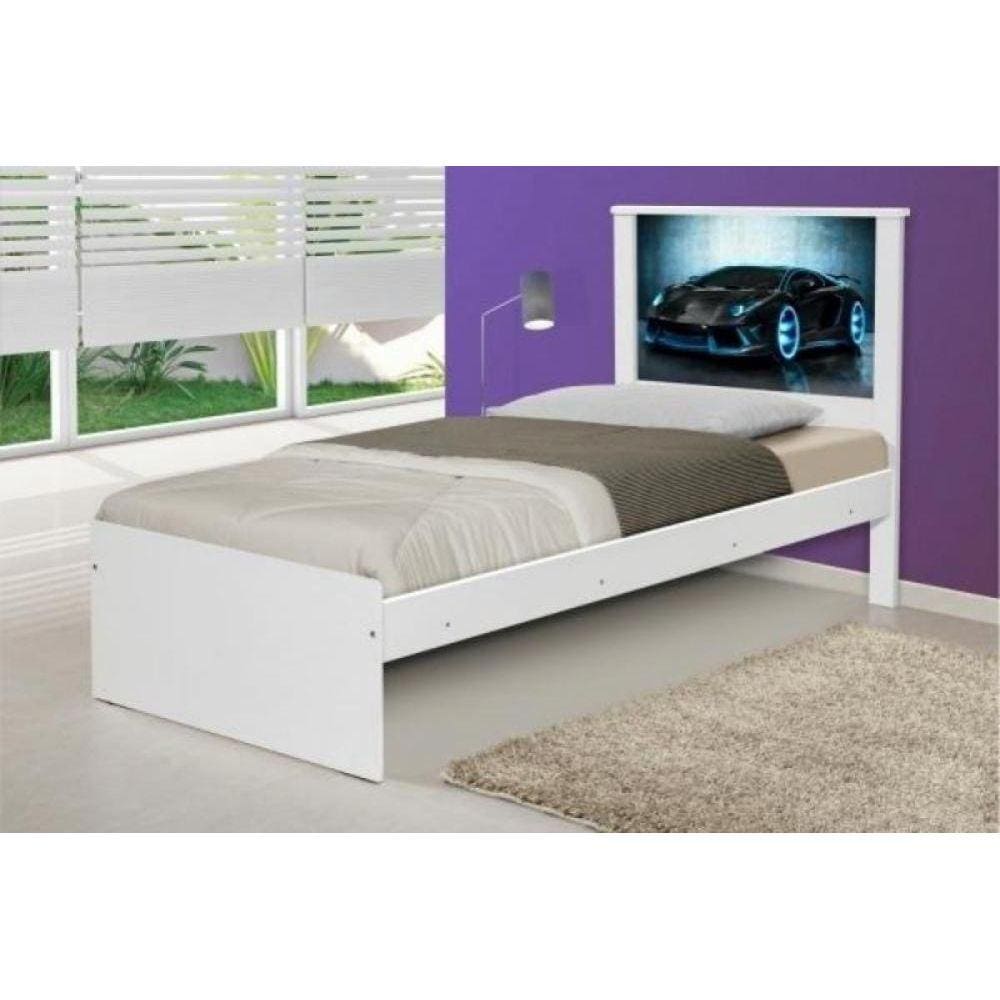 Cama Solteiro Carro Sport Raio Azul