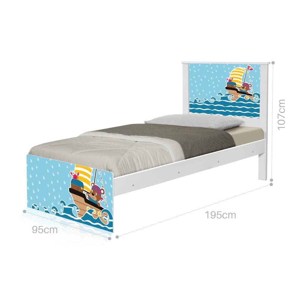 Cama Solteiro Ursinho Pirata com Colchão