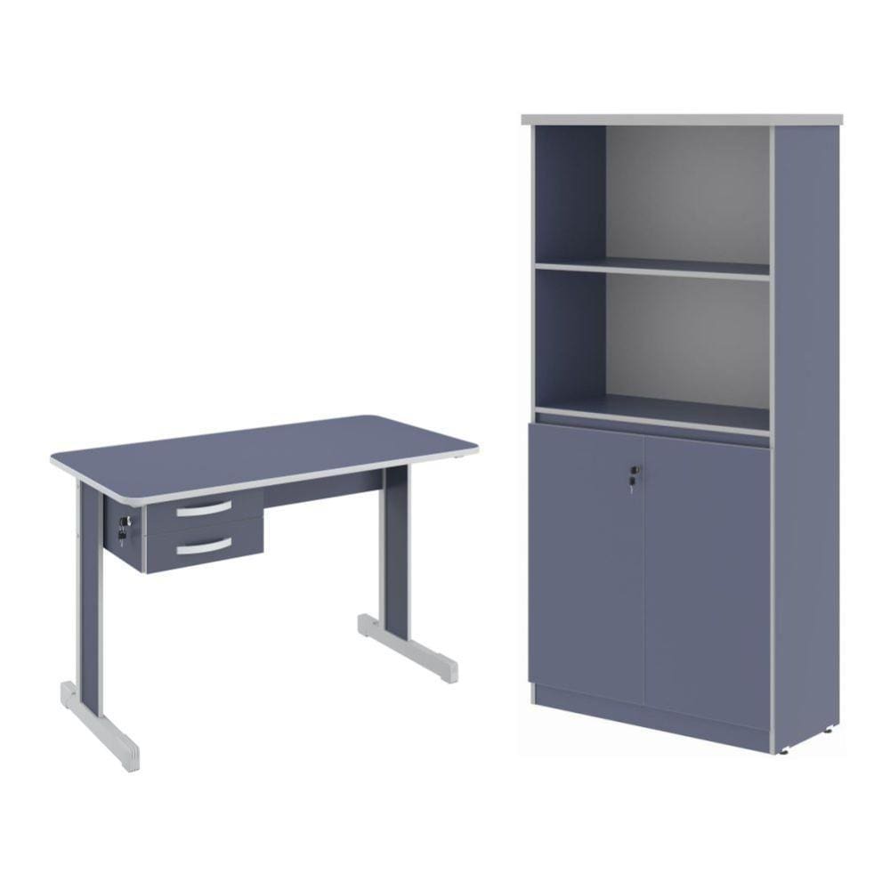 Escrivaninha 120 e Armario Grécia Azul