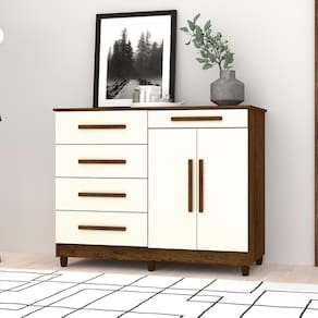 Cômoda com Sapateira Sierra Imbuia Champanhe