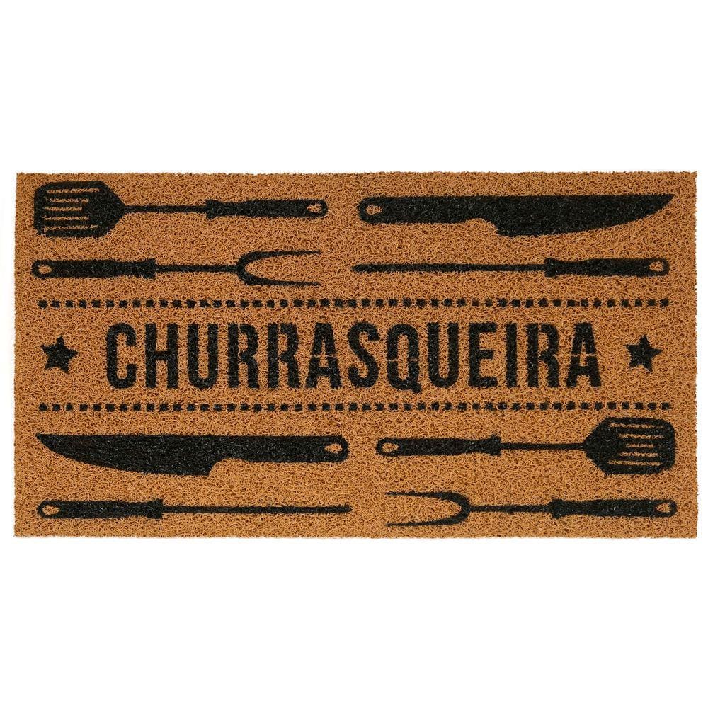 Capacho Vinil Super Print Churrasqueira ouro 40cm X 75cm