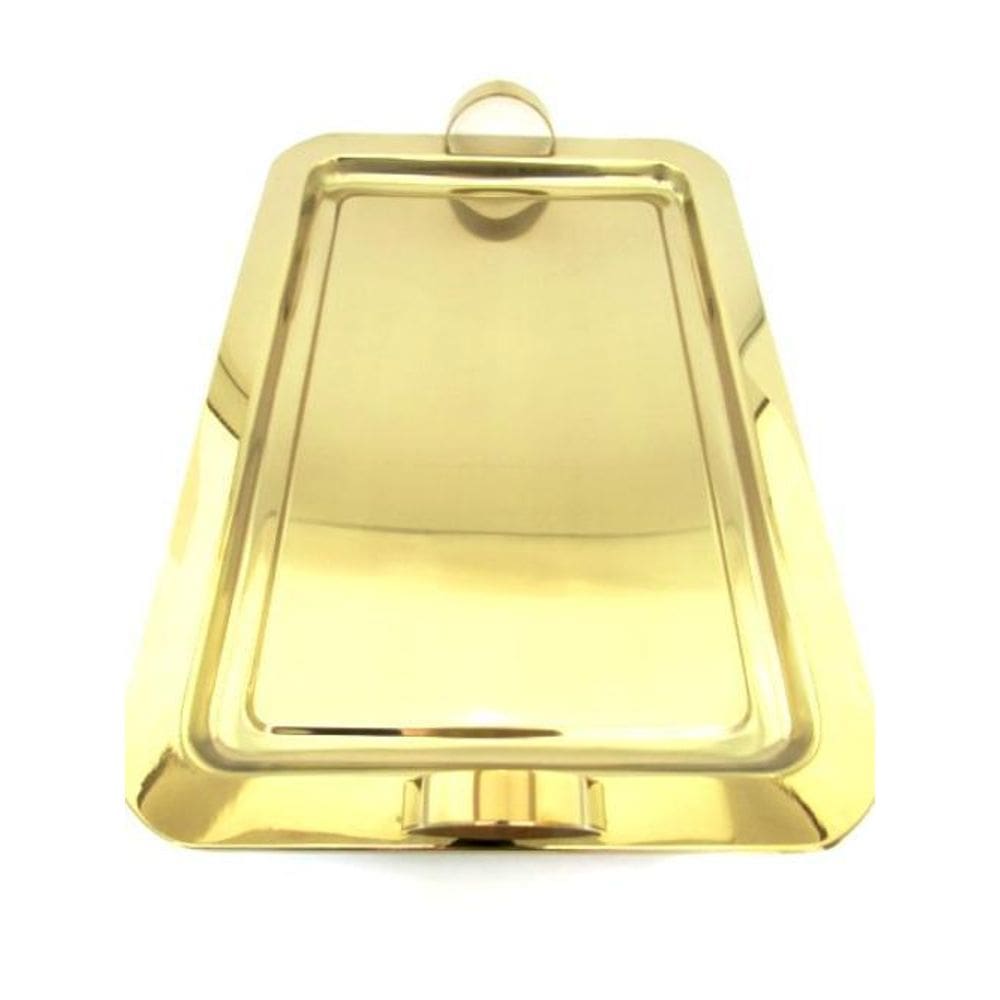 Bandeja Retangular Média Dourada Fineza