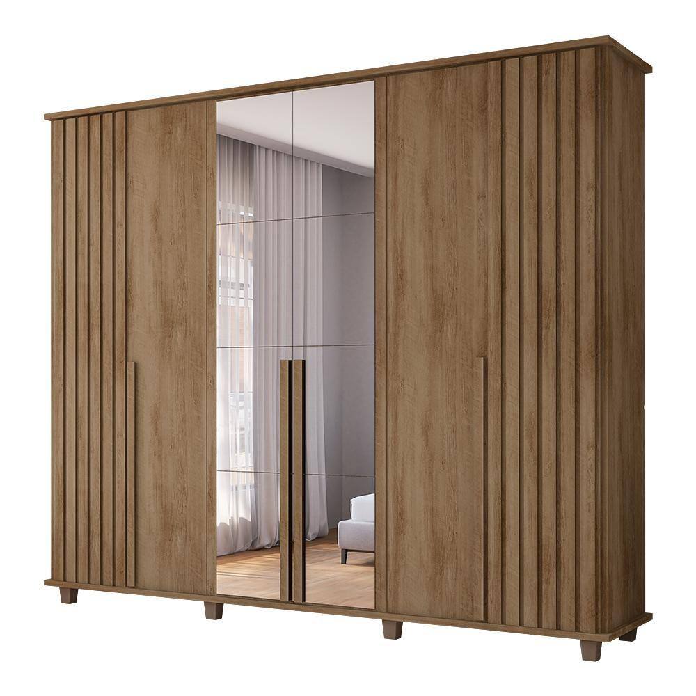 Guarda Roupa com Espelho Varese Cinamomo