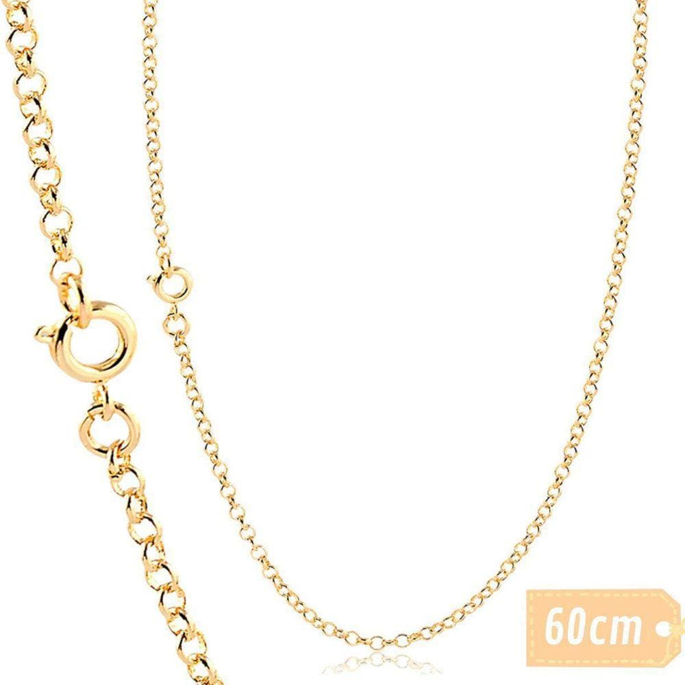 Corrente Masculina Elo Português Banhada A Ouro 2Mm X 60Cm
