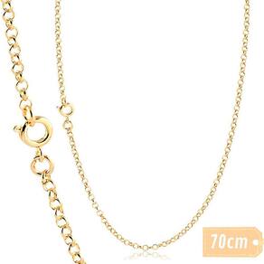Corrente Masculina Elo Português Banhada A Ouro 2Mm X 70Cm