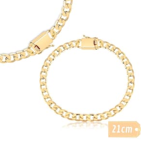 Pulseira Masculina Elo Grumet Banhada A Ouro 18K 7Mm