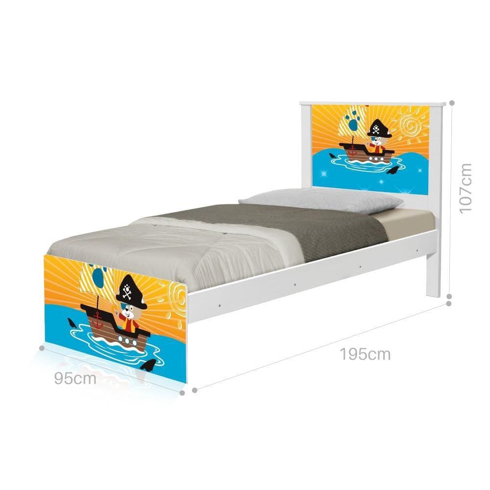 Cama Solteiro Pirata com Colchão