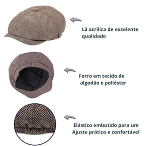 Kit Boinas Masculinas Inglesa E Italiana Marrom E Caqui