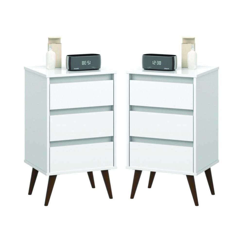 Kit de 2 Mesas de Cabeceira Retrô